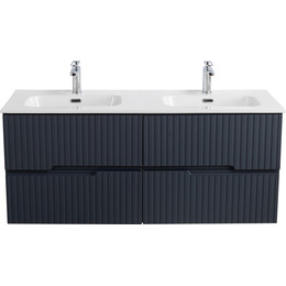 Тумба подвесная с раковиной Cezares DUET-N-1200-4C-SO-2-GR-P 120 см (раковина CZR-8095-120-2) grafito - фото 