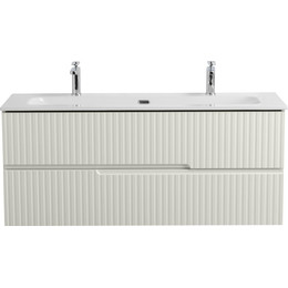 Тумба подвесная с раковиной Cezares DUET-N-1200-2C-SO-AS-P 120 см (раковина CZR-8073-120-1-2) альпака брашированная - фото 
