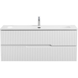 Тумба подвесная с раковиной Cezares DUET-N-1200-2C-SO-FBS-P 120 см (раковина CZR-8073-120) ясень белый софт - фото 