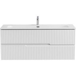 Тумба подвесная с раковиной Cezares DUET-N-1200-2C-SO-BO 120 см (раковина CZR-8073-120) bianco opaco - фото 