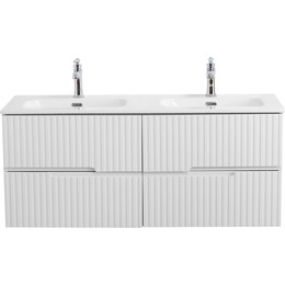 Тумба подвесная с раковиной Cezares DUET-N-1200-4C-SO-2-BL 120 см (раковина CZR-8073-120-2) bianco lucido - фото 