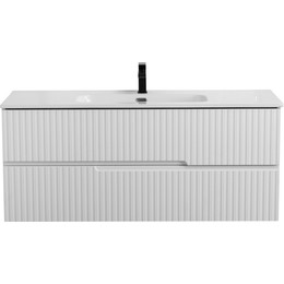 Тумба подвесная с раковиной Cezares DUET-N-1200-2C-SO-FBS-P 120 см (раковина CZR-8095-120) ясень белый софт - фото 