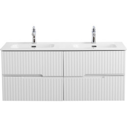 Тумба подвесная с раковиной Cezares DUET-N-1200-4C-SO-2-BL 120 см (раковина CZR-8095-120-2) bianco lucido - фото 