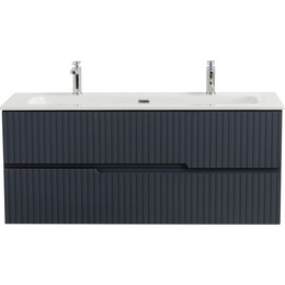 Тумба подвесная с раковиной Cezares DUET-N-1200-2C-SO-GR-P 120 см (раковина CZR-8073-120-1-2) grafito - фото 
