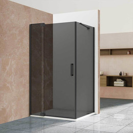 Душевое ограждение Vincea Extra 80-90x90 см VSR-1E809090CGB (стекло 8 мм), черный/тонированное - фото 