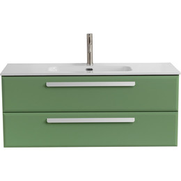 Тумба подвесная с раковиной Cezares ECO-CER-N-1200-2C-SO-PS-P 120 см (раковина CZR-8095-120) фисташковый софт - фото 