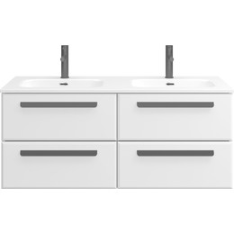 Тумба подвесная с раковиной Cezares ECO-CER-N-1200-4C-SO-2-BL 120 см (раковина CZR-8073-120-2) bianco lucido - фото 