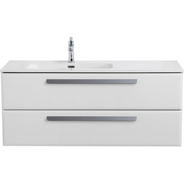 Тумба подвесная с раковиной Cezares ECO-CER-N-1200-2C-SO-BL-L 120 см (раковина CZR-8095-120-L) bianco lucido - фото 