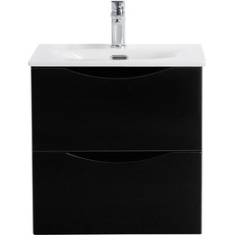 Тумба подвесная с раковиной BelBagno MARINO-CER-MINI-500-2C-SO-NL-P 50 см, nero lucido - фото 