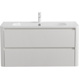 Тумба подвесная с раковиной Cezares RELAX-1000-2C-SO-BL 100 см (раковина CZR-1000/480-LV-MR-NV) bianco lucido - фото 