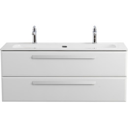 Тумба подвесная с раковиной Cezares ECO-CER-N-1200-2C-SO-BL 120 см (раковина CZR-8073-120-1-2) bianco lucido - фото 