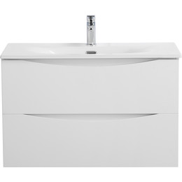 Тумба подвесная с раковиной BelBagno MARINO-CER-MINI-800-2C-SO-BL-P 80 см, bianco lucido - фото 