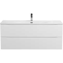 Тумба подвесная с раковиной BelBagno MARINO-CER-N-1200-2C-SO-BL-P 120 см, bianco lucido - фото 