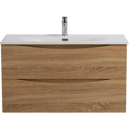 Тумба подвесная с раковиной BelBagno MARINO-CER-N-1000-2C-SO-WO-P 100 см, rovere bianco - фото 