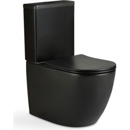 Унитаз-компакт безободковый Mirsant PANDORA 2 BLACK с крышкой Soft-close, чёрный матовый, Цвет производителя: чёрный матовый - фото 