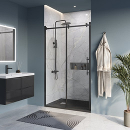 Душевая дверь BelBagno 120 см MARINO-BF-1-120-C-NERO (стекло 8 мм), чёрный матовый/прозрачное - фото 