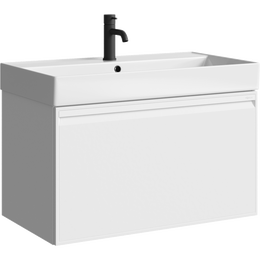 Тумба подвесная с раковиной Aqwella Pure 80 см PUR0108WM, белый, Цвет фасада: белый - фото 