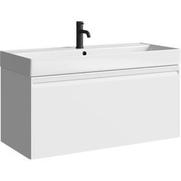 Тумба подвесная с раковиной Aqwella Pure 100 см PUR0110WM, белый, Цвет фасада: белый - фото 