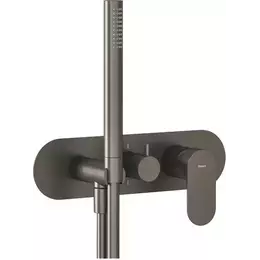 Смеситель для душа Ravak 3 потребителя Eleganta EL 068.20GB.O3+S X070333, графит матовый - фото 