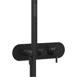 Смеситель для душа Ravak 2 потребителя Espirit ES 065.10WV.O2+S X070287, чёрный матовый - фото 