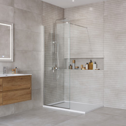 Душевая перегородка BelBagno 80 см KRAFT-L-1-80-C-Cr, хром/прозрачное - фото 