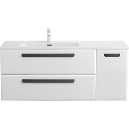 Тумба подвесная с раковиной Cezares 120 см ECO-CER-N-1200-2C-1A-SO-BL-L, bianco lucido - фото 