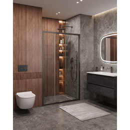 Душевая дверь Cezares 120 см MOLVENO-BF-3-120-C-GM-IV, оружейная сталь/прозрачное - фото 