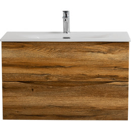Тумба подвесная с раковиной BelBagno 70 см MARINO-CER-MINI-700-2C-SO-RR-P, rovere rustico - фото 