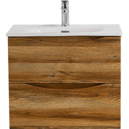 Тумба подвесная с раковиной BelBagno 60 см MARINO-CER-MINI-600-2C-SO-RR-P, rovere rustico - фото 