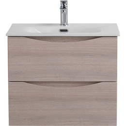 Тумба подвесная с раковиной BelBagno 50 см MARINO-CER-MINI-500-2C-SO-RG-P, rovere grigio - фото 