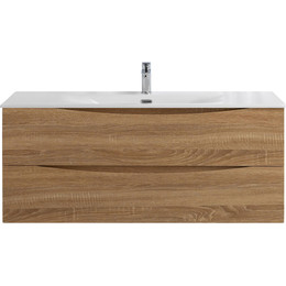 Тумба подвесная с раковиной BelBagno 120 см MARINO-CER-N-1200-2C-SO-WO-P, rovere bianco - фото 