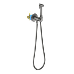 Набор для гигиенического душа Aquatek Бетта AQ1023BGM (со скрытой частью) чёрный хром шлифованный - фото 
