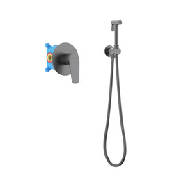 Набор для гигиенического душа Aquatek Бетта AQ1119BGM (со скрытой частью) чёрный хром шлифованный - фото 