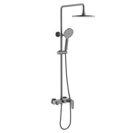Душевая стойка Aquatek Бетта AQ2140BGM, чёрный хром шлифованный, Цвет производителя: чёрный хром шлифованный - фото 