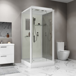 Душевая кабина Niagara Standart 80x80 см ST80/15Q, белый/прозрачное - фото 