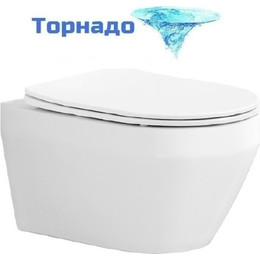 Унитаз подвесной безободковый Aquatek Лея AQ1199T-00 с крышкой микролифт (система смыва Торнадо) - фото 
