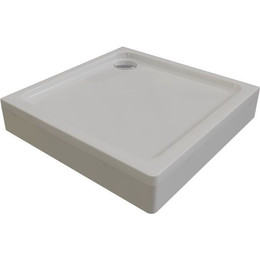 Поддон акриловый Радомир Берген SQ 100х100 см (сифон хром) - фото 