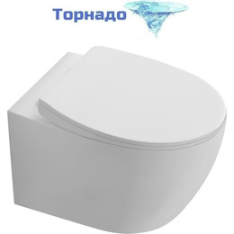 Унитаз подвесной безободковый Aquatek Сириус AQ1582T-00 с крышкой микролифт (система смыва Торнадо) - фото 