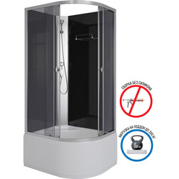 Душевая кабина Niagara 100x80 см E100/80/40L/TN/BK, хром/тонированное - фото 