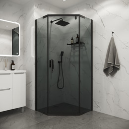 Душевое ограждение Niagara Eco 100x100 см NG-1010-14DT, чёрный матовый/тонированное - фото 