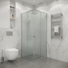 Душевое ограждение Niagara Eco 100x100 см NG-1010-14QMT, хром матовый/матовое - фото 