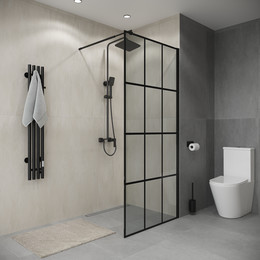 Душевая перегородка Niagara Eco 80 см NG-552-80BLACK, чёрный матовый/прозрачное - фото 