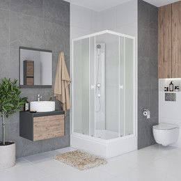 Душевая кабина Niagara 100x80 см P100/80/26Q/MT/BK, белый/матовое - фото 