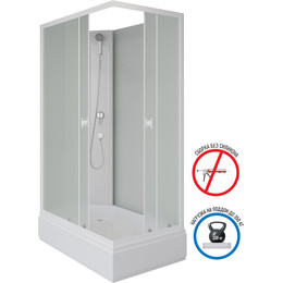 Душевая кабина Niagara 100x80 см P100/80/26Q/MT/BK, белый/матовое - фото 