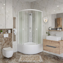 Душевая кабина Niagara 100x100 см P100/40/MT/BK, белый/матовое - фото 