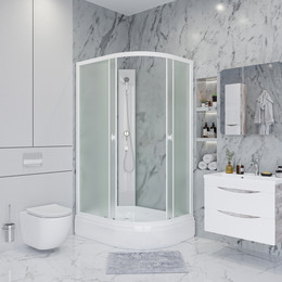 Душевая кабина Niagara 100x70 см P100/70/26L/MT/BK, белый/матовое - фото 