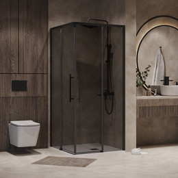 Душевое ограждение Niagara Nova 100x100 см NG-2830-34BLACK, чёрный матовый/тонированное - фото 
