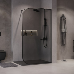 Душевая перегородка Niagara Nova 90 см NG-689-90TBLACK, чёрный матовый/тонированное - фото 