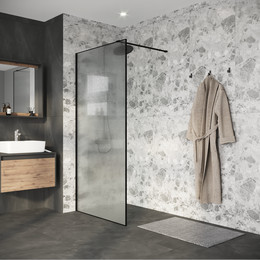 Душевая перегородка Niagara Nova 100 см NG-781-10BLACK, чёрный матовый/матовое - фото 