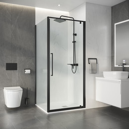 Душевое ограждение Niagara Nova 90x100 см NG-35-9AGR-A100GR-34, графит матовый/прозрачное - фото 